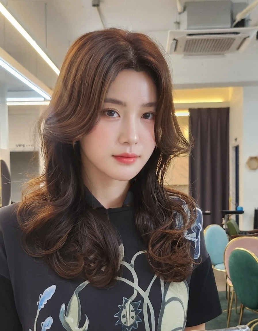 Best Quality, 8k, Masterpiece, (Portrait: 1.3), (photo realistic:1.4), (hyper realistic:1.4), Sharp Focus, looking at viewer, (smoother lighting:1.1), (increase cinematic lighting quality:0.9), realistic lighting, backlighting, light on face, ray trace, (brightening light:1.2), (Increase quality:1.4), sharp detail, (best quality real texture skin:1.4), finely detailed eyes, black_eyes, finely detailed face, 30 year old Korean woman, (white formal_shirt:1.4), (Create an image maintaining the original base model hairstyle:1.5)