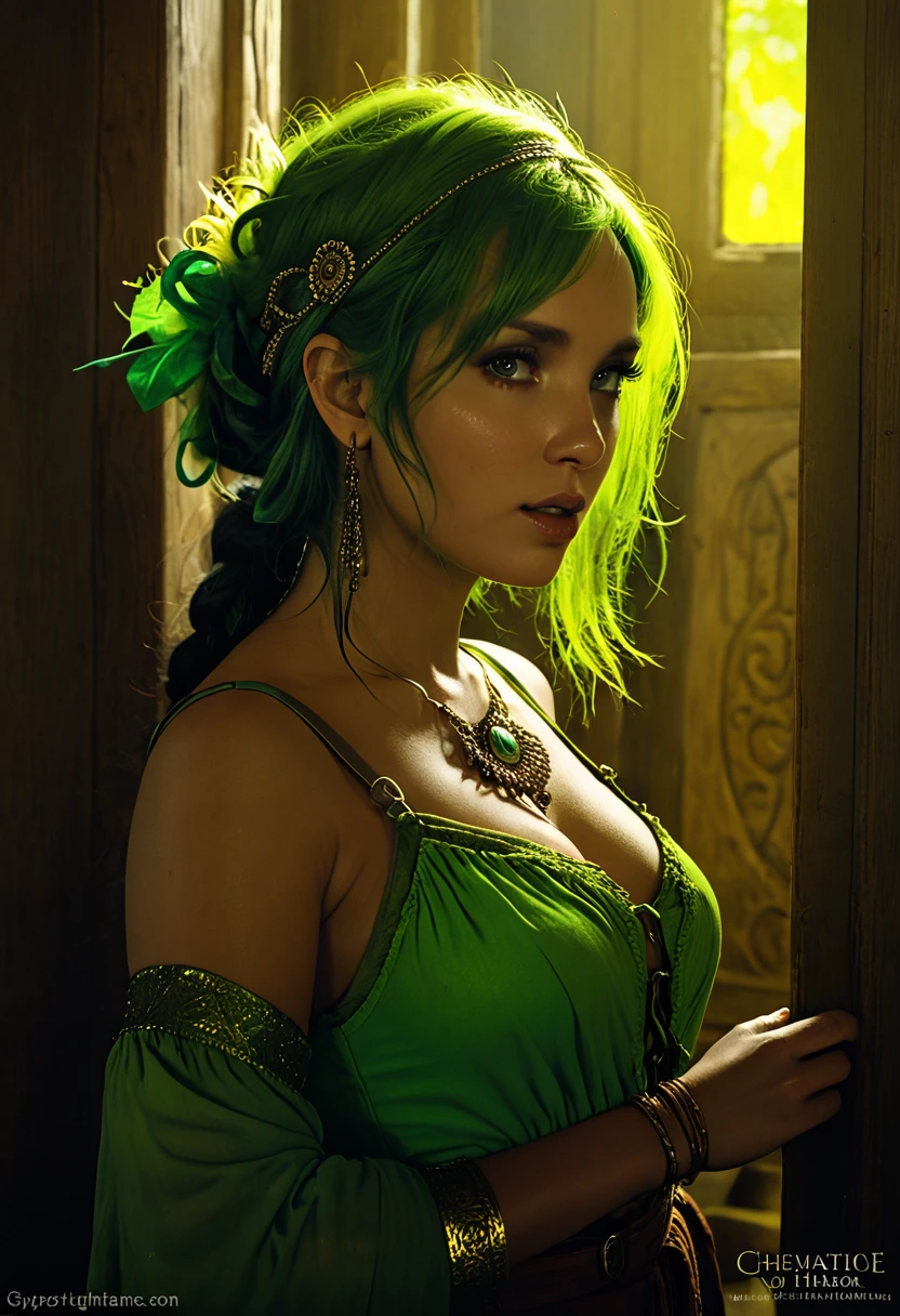 Chartreuse Gypsy, Safe From Harm, out of luck, Battle Without Honor Or Humanity, Cinematic Lighting  --ar 9:16