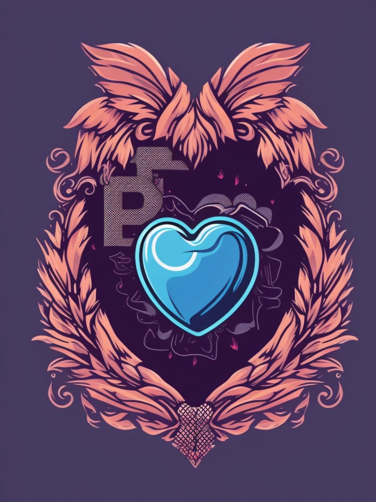 A detailed illustration of a real heart, t-shirt design, bright dark colors, t-shirt design, pastel tetradic colors, 3D vector art, dark and quirky, fantasy art, Adobe Illustrator, hand-drawn, digital painting, low-poly, soft lighting, retro aesthetic, focused on the object, 4K resolution, photorealistic rendering, using Cinema 4D, isometric style