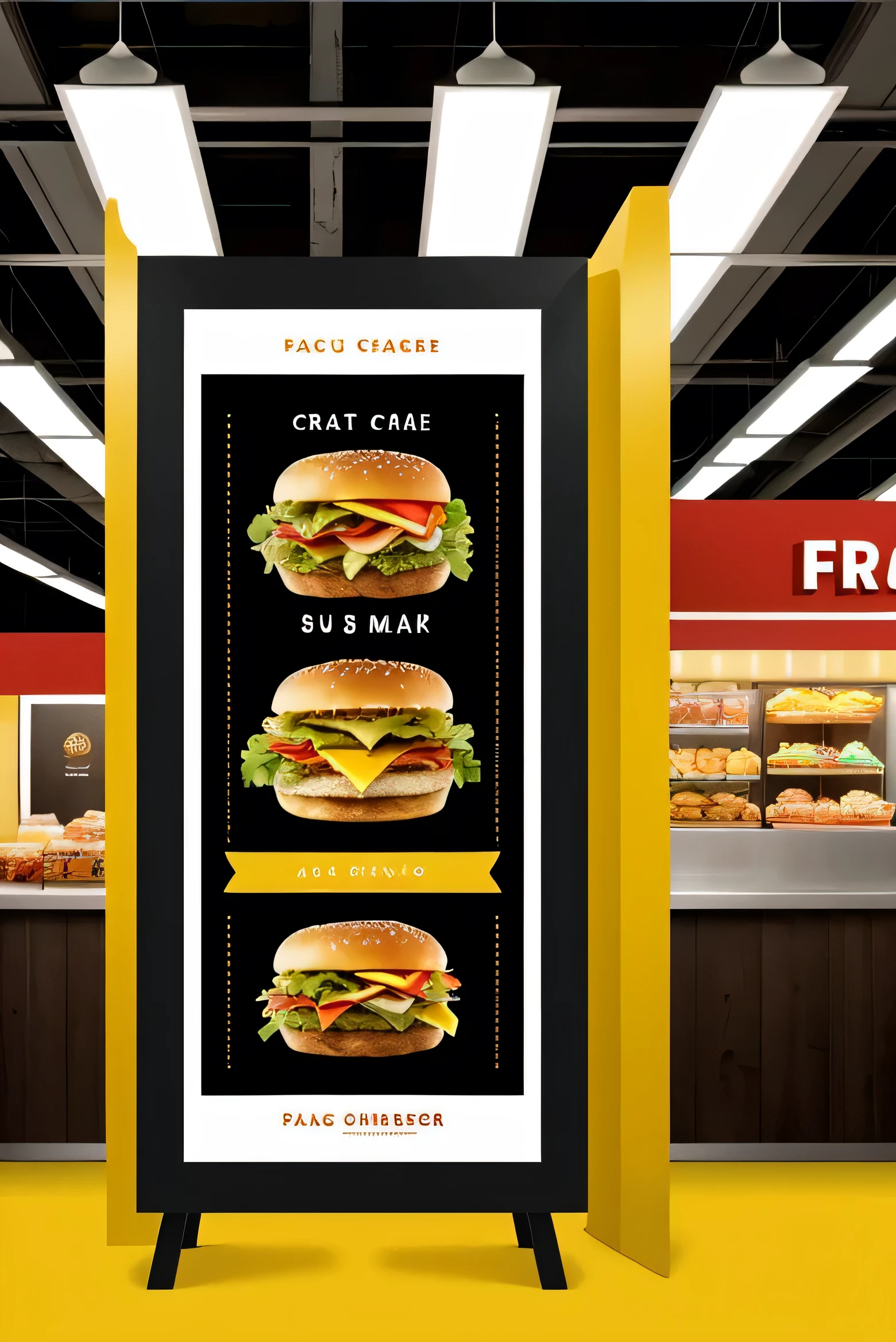 create the FF
in "Burger Theme" Named "Ravicon Carne
1. "VECTOR LOGO" (Must be create in 4 Pallete Color Only)
2. UI/UX for the Burger ( 3 Panels, 1. Intro 2. Menu 3. Description)
3. Product Package (Mock-up Box, Labeled Sticker)
4. Booth / Kiosk (Where you can see the Standee, Menu, Product display in the booth)
where in A4 Canvas. (LANDSCAPE) please dont forget to included
this ff. below the Canvas