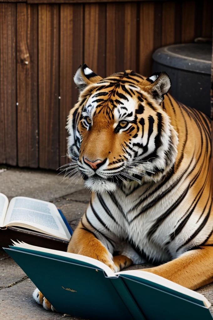 Tiger with reading glasses 