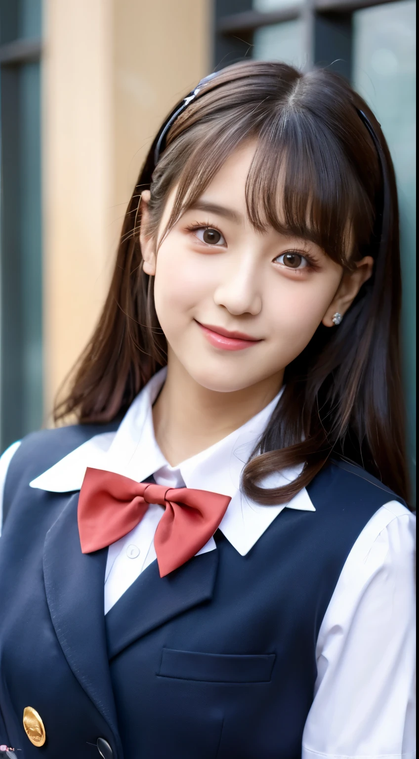 a close up of a person wearing a dress and a red bow tie, jk uniform, jossi of blackpink, jisoo from blackpink, wearing school uniform, jisoo of blackpink, wearing a school uniform, portrait of jossi of blackpink, school uniform, school girl, tzuyu from twice, seifuku, magic , portrait jisoo blackpink