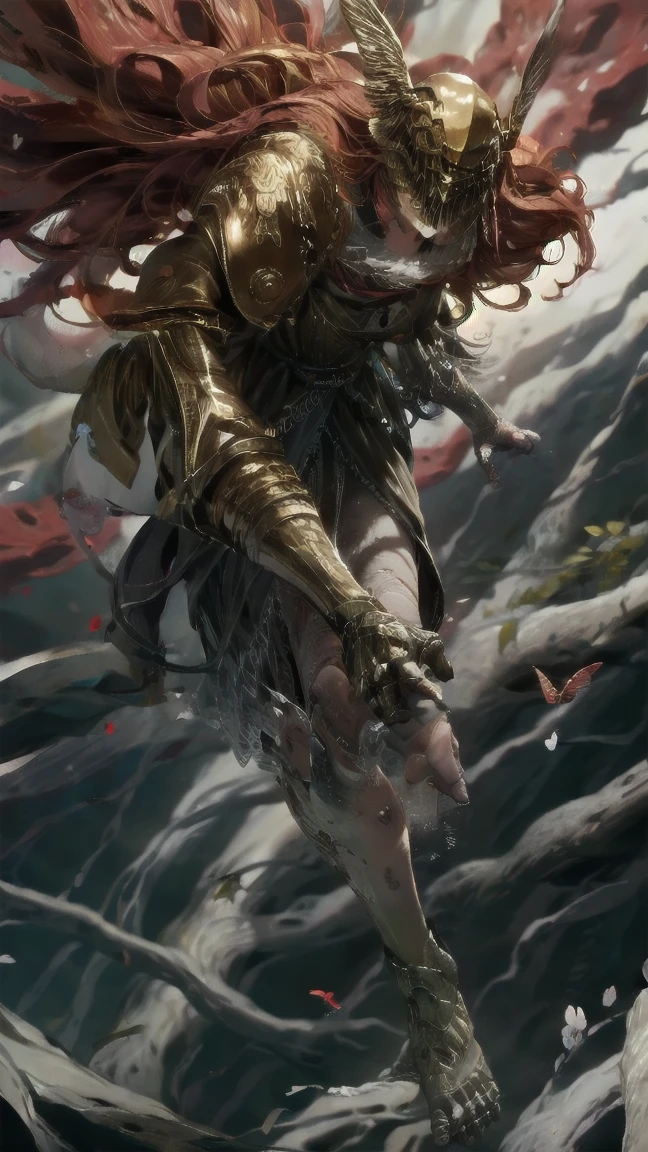 1 girl, ultra sharp image, beautiful figure, beautiful, full length (full body 1.1.), big tree in the background, slender legs, buttocks, slender legs, Wasp waist, sexy, fighting pose, fighting stance, only,helmet,light-skinned Женский, One, long curved sword in hand
