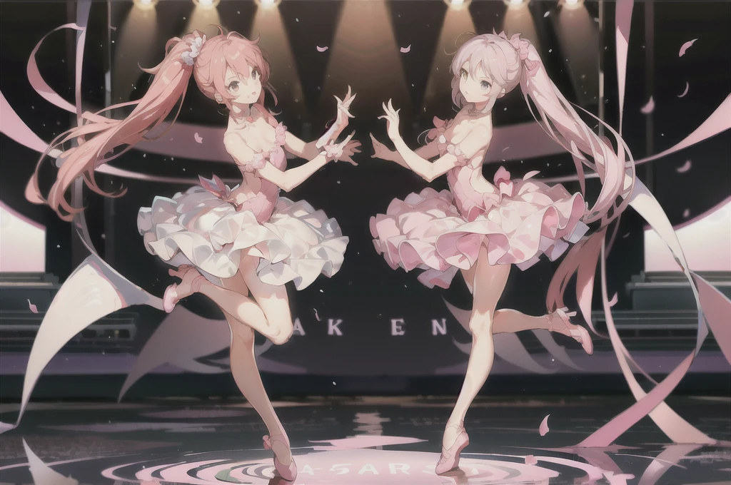 ,(masterpiece:1.2, high quality), (Pixiv:1.4),anmi,Pink Hair,
One girl, ballerina, ballet slippers, alone, pantyhose, ballet, cold, white pantyhose, ponytail, chest, View your viewers, White Background, leotard, Bare shoulders, Simple Background, Brown eyes, pink leotard, Long Hair, Side Lock, Are standing, medium chest, bangs, dress, Are standing on one leg, Lift your legs, reflection, athletic leotard, choker, Hair Ribbon, Pink footwear, pink dress, pink pantyhose, From the side, Pink ribbon
