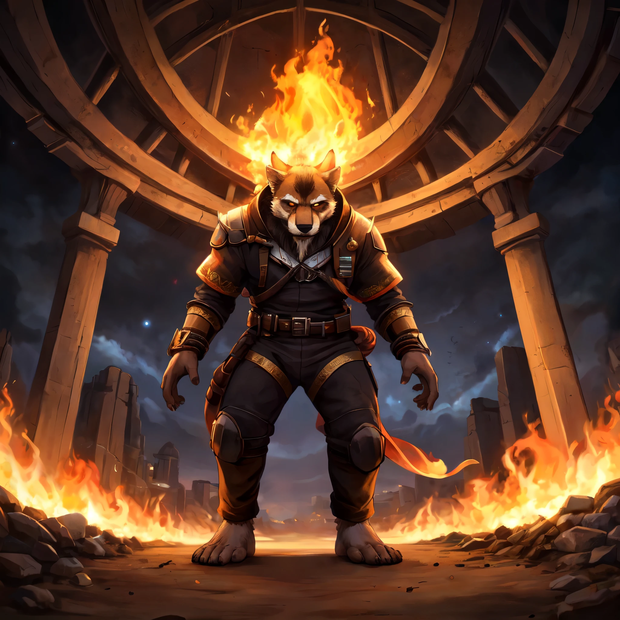 ((Barefoot furry character, full body, sharp image, focus image, furry male, plantigrade))
There is no time,
There's no space, there's no death,
There's no life, no more fear
For those who have chose to adhere.
The divine will continue our job
When the Greatest of Wars
Has destroyed all that's left
Of our world.
Our vessels in the sky
Built of living fibre,
What we've made will never die
In the Earth on Fire
Our knowledge, our lord
Safely locked inside those
Whose minds perish never more
Changing flesh as their clothes.
Time will go, the seeds will flourish in the soil
A new world brings a new round of the coil...
BREAK, ((science-fiction scenery)), ((hi-tech civilization)), intricate details, highly detailed, extreme detail, fine art, best quality, highres, (detailed face:1.5), ((full_body)), UHD, (((perfect hands))), low light