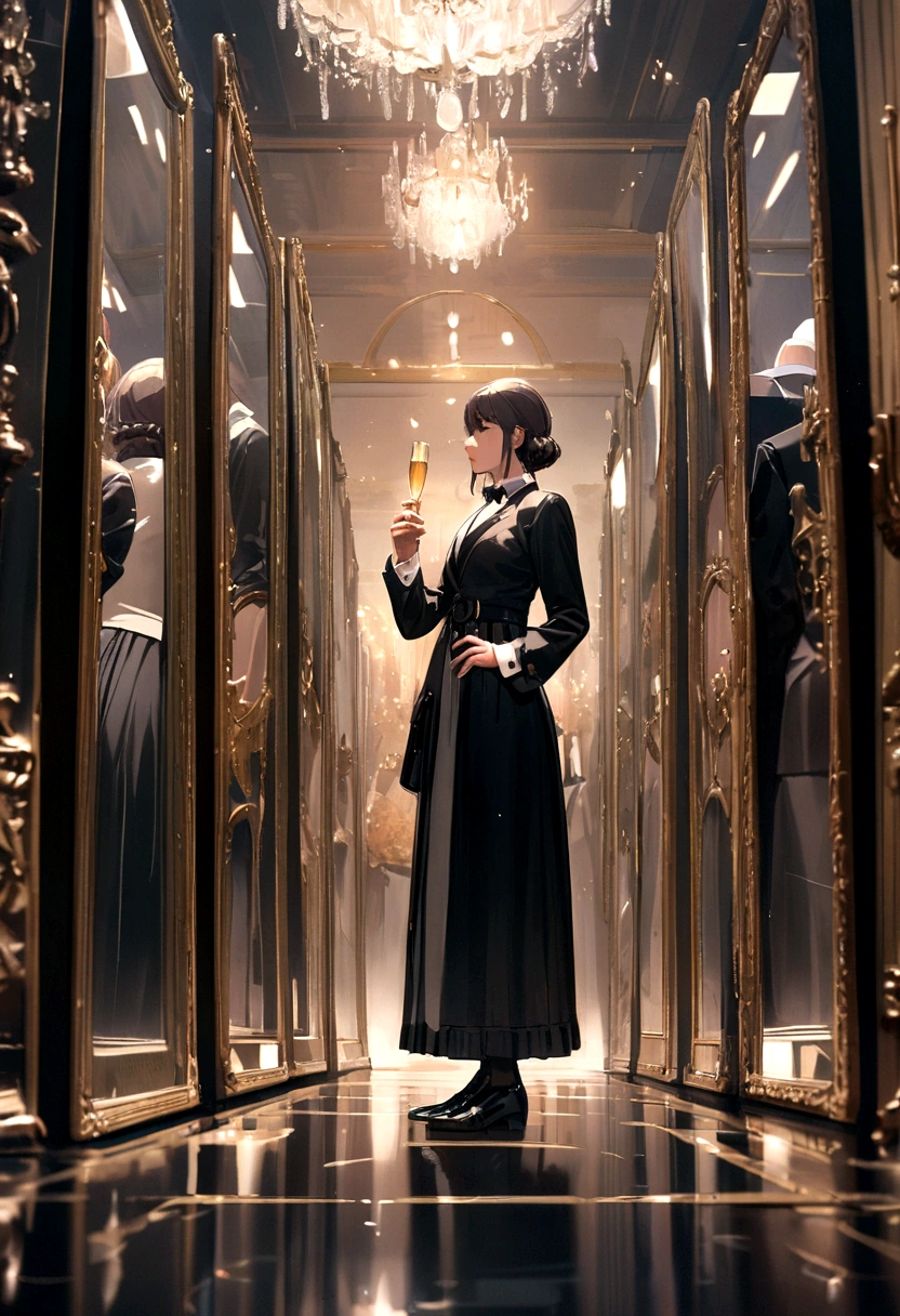 Champagne surrounded by mirrors