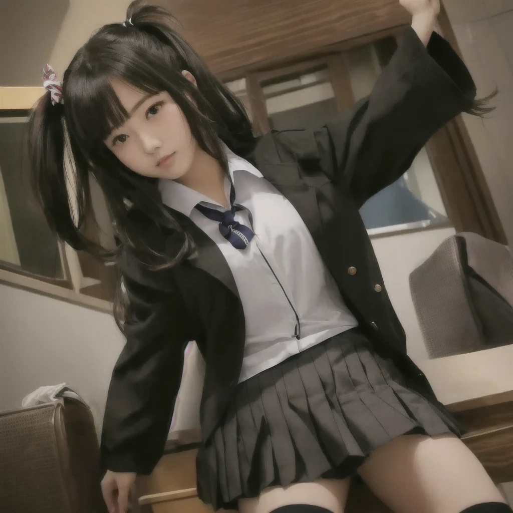 A woman in uniform poses for a photo, Magic , a hyper現実的なhigh school girl, hyper現実的なhigh school girl, Anime Girl Cosplay, 現実的なhigh school girl, beautiful anime high high school girl, かわいいhigh school girl, Japanese girl , clothing , Japanese , high school girl, JK Uniform, Sailor suit with loose coat collar