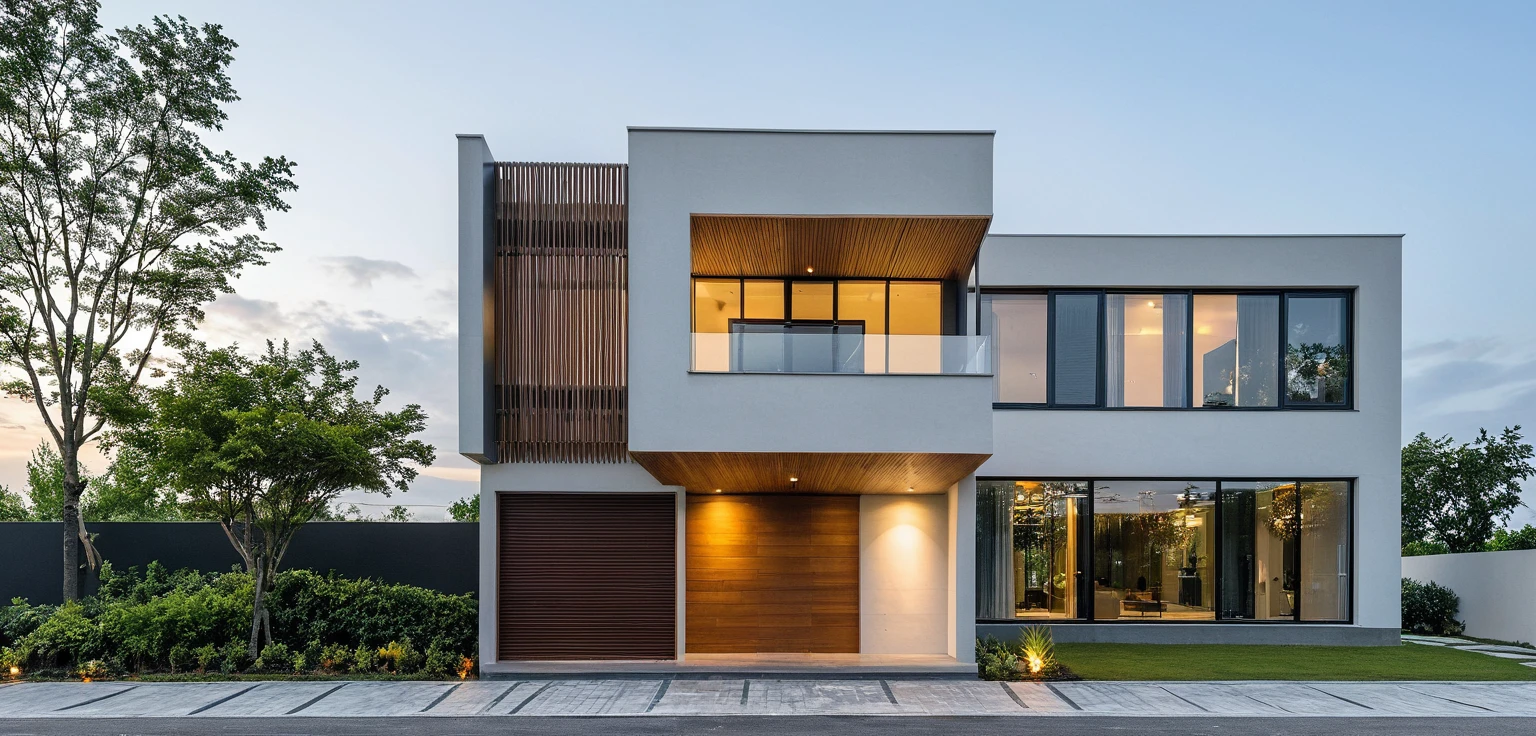 Masterpiece, high quality, best quality, authentic, super detail, outdoors, onestoreyvillaXL, aiaigroup, house style modern on the street ,stairs, white wall ,road,pavement, grass, trees, sky, cloud, (daylight:1.1)
