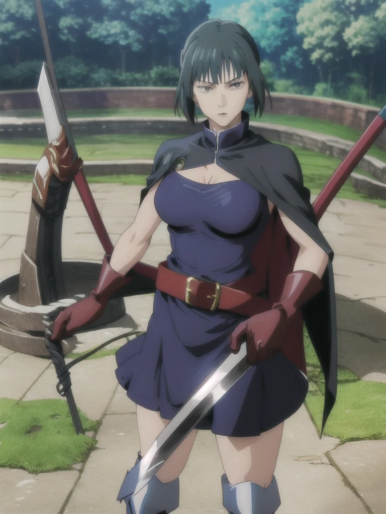anime artwork anime artwork masterpiece,best quality, unreal engine, ultra res, extremely detailed,
1girl, solo,  waist, (slender:1.4), (muscular:0.8)
ROUND BREASTS, big BREASTS, thigh
 KNIGHTFFT, CAPE, ARMOR, BLUE DRESS, BELT, GLOVES, BOOTS,
holding sword,  . anime style, key visual, vibrant, studio anime,  highly detailed