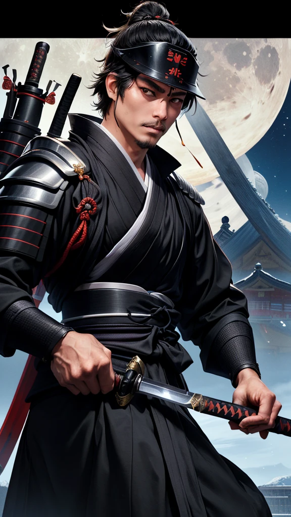 Close-up of a person wearing a helmet and holding a sword, Authentic, Authentic shiro, Moon Cow Samurai, From the Sengoku period, As a samurai, Hakusensha, Black Cow Samurai, Epic Samurai Warrior, yasuke 5 0 0 px Model, Japanese Warrior, akiyuki shinbou, daigo ikeno