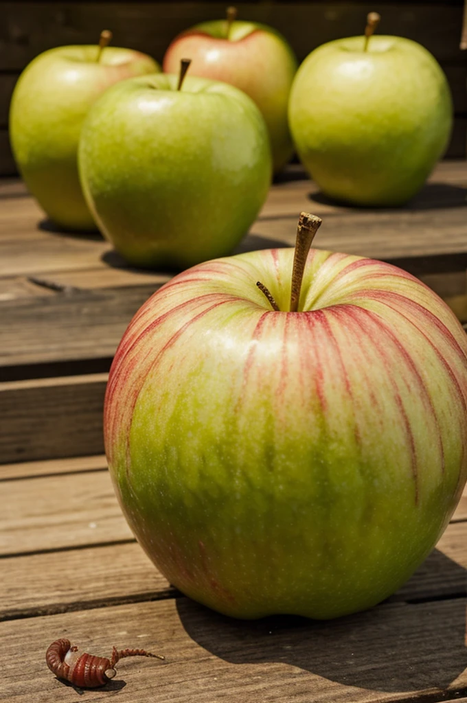 An apple that have worm indisde