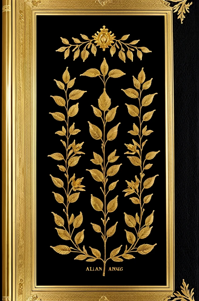 A black and gold bible open in half with its leaves standing and has the name of "Alana the most beautiful angel"