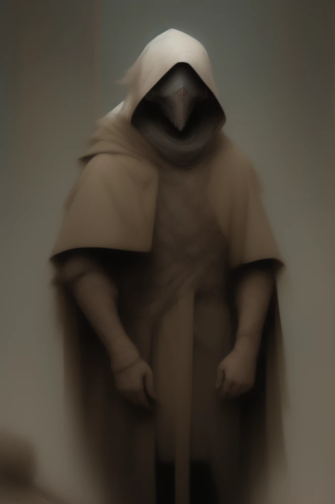 a man wearing modern military grade armor, gear belt full of gun magazines, a tattered hood over his head, wearing a plague doctor mask, a futuristic and hastily repaired semi-automatic rifle strapped over his back, a regular built body, wearing a messy black cloak, bandage wraps around his arms, side profile, sunset, very detailed plague doctor mask over his face, standing amidst a sunset, cinematic side view, sunset in the background, post apocalypse, is a burn victim, wearing a scav outfit from escape from tarkov, survivor, scavenger, mercenary, gun strapped (behind) his back, very dark green camo attire
