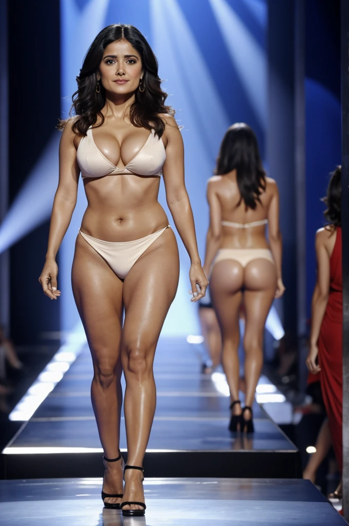 Salma Hayek on the catwalk without clothes