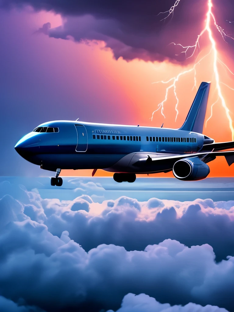 Game scene,Lightning strikes plane
