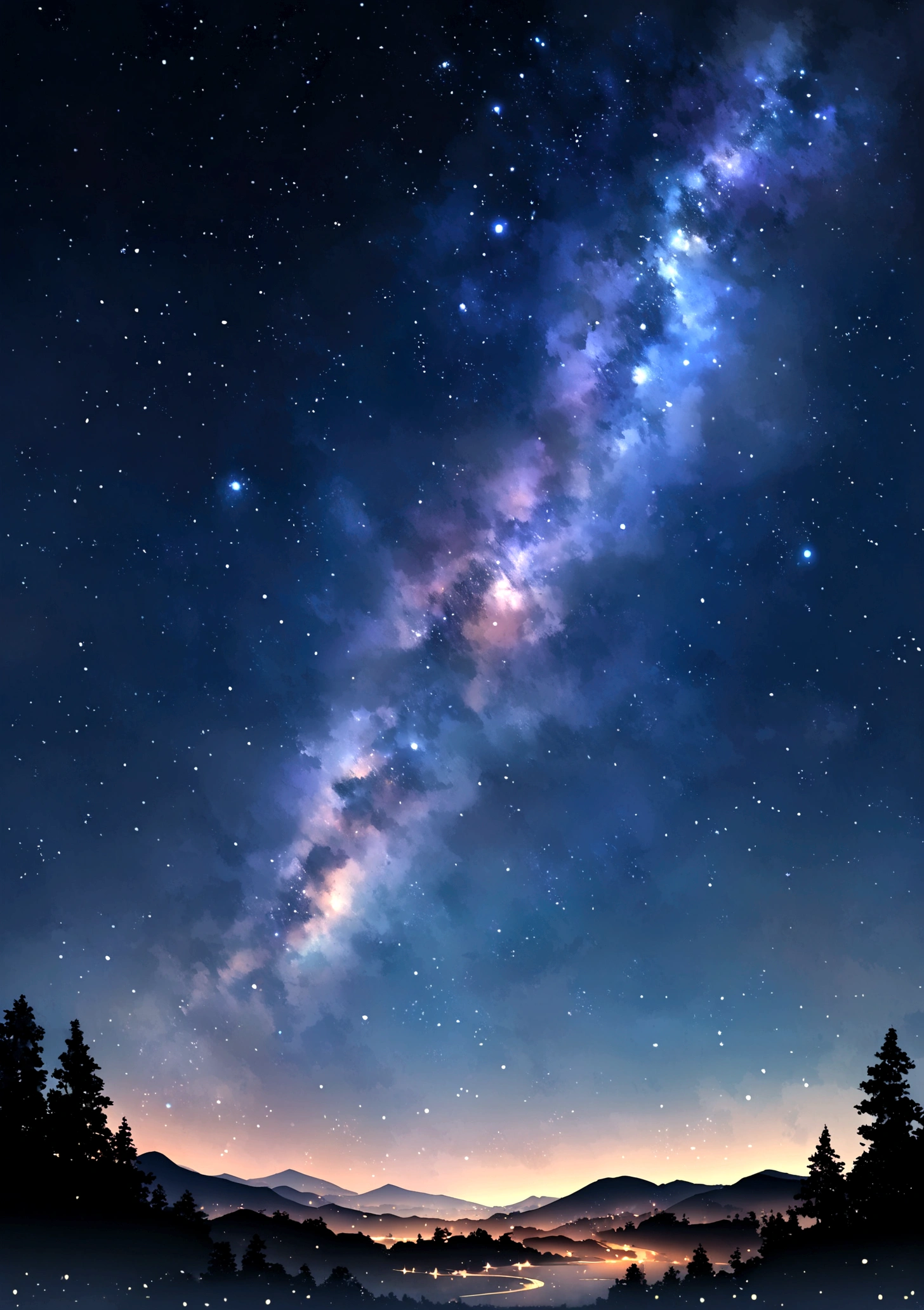 Premium Texture, color, Starry Sky, Rich texture, 壮大な景color, landscape, Dazzling Star, Twinkling Stars、A gentle breeze