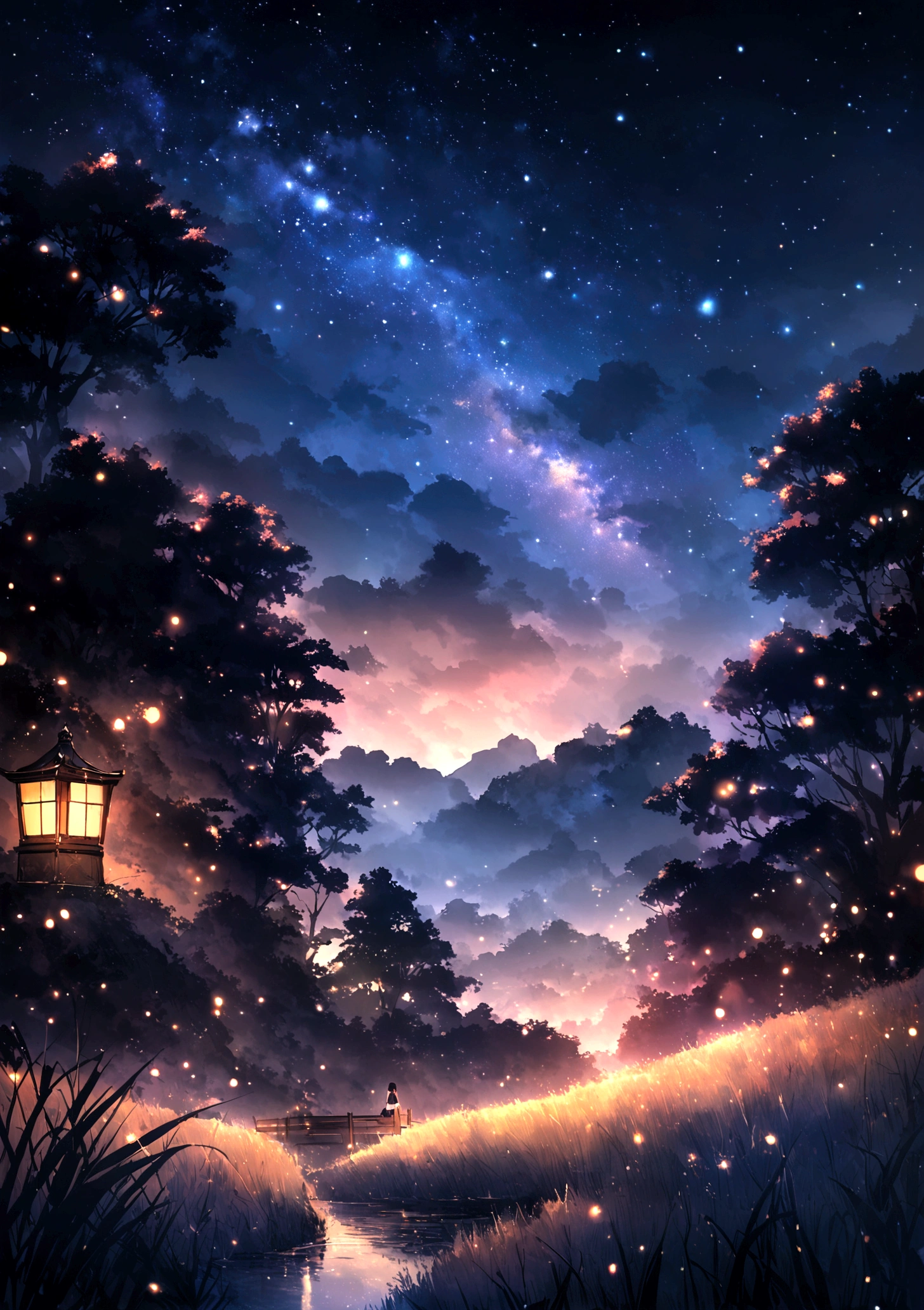 Premium Texture, color, Starry Sky, Rich texture, 壮大な景color, landscape, Dazzling Star, Twinkling Stars、A gentle breeze