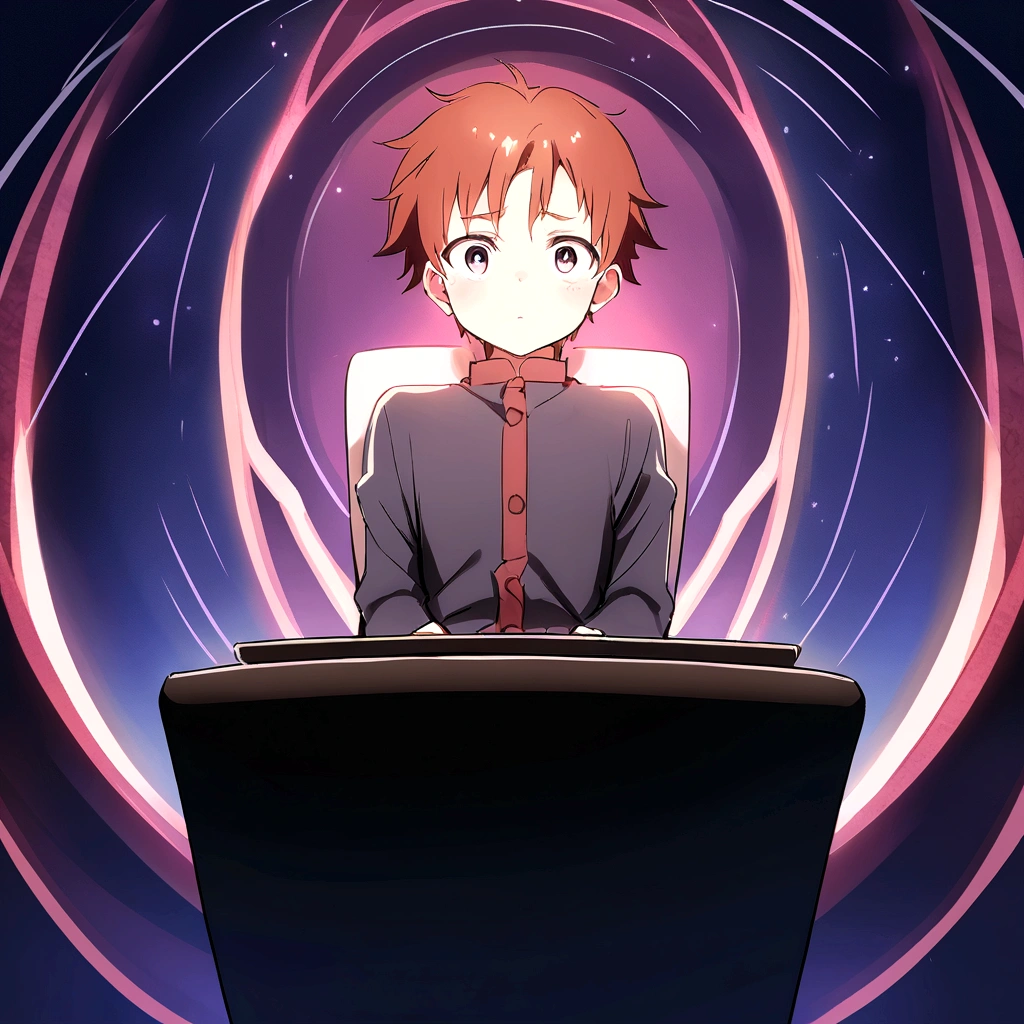 Generate an anime-style picture using laptop programming,Depicts a young man sitting in a back chair,The optimized prompt content is as follows:
"Young man programming on laptop while sitting in back chair、in an anime style。"