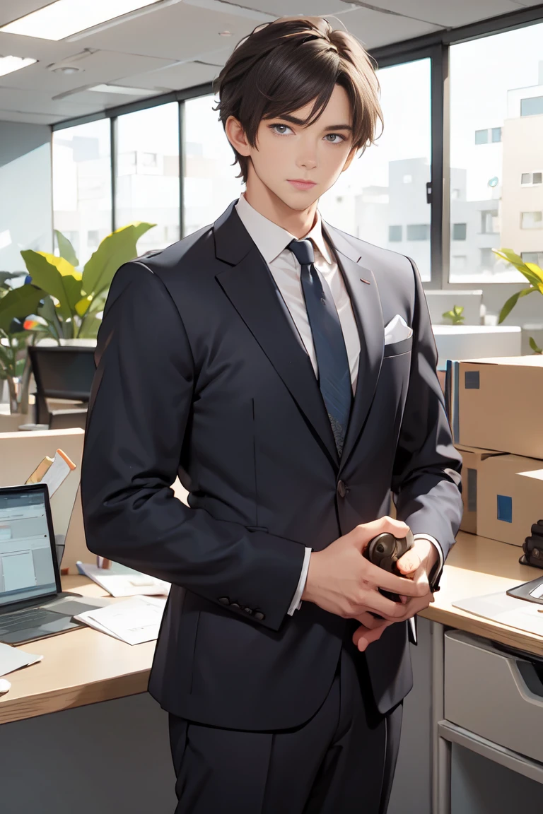 Handsome man , office
