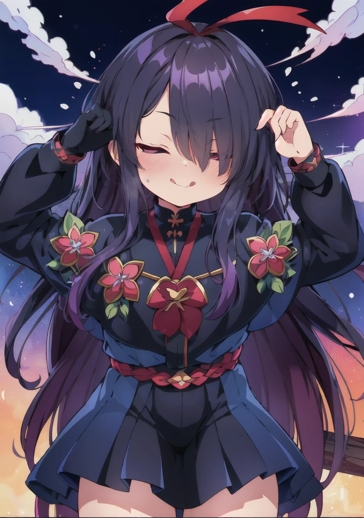 (((Characteristic clothing))),(((high quality))),Unshaven, Cloudy eyes,Anime Style,Long Tongue,Sticking out tongue,Obscene lines,Fallen into evil,Sexual,clumsy smile,((Unshavenの髪)),((((Long hair that covers the eyes)))),transformation,Long Hair