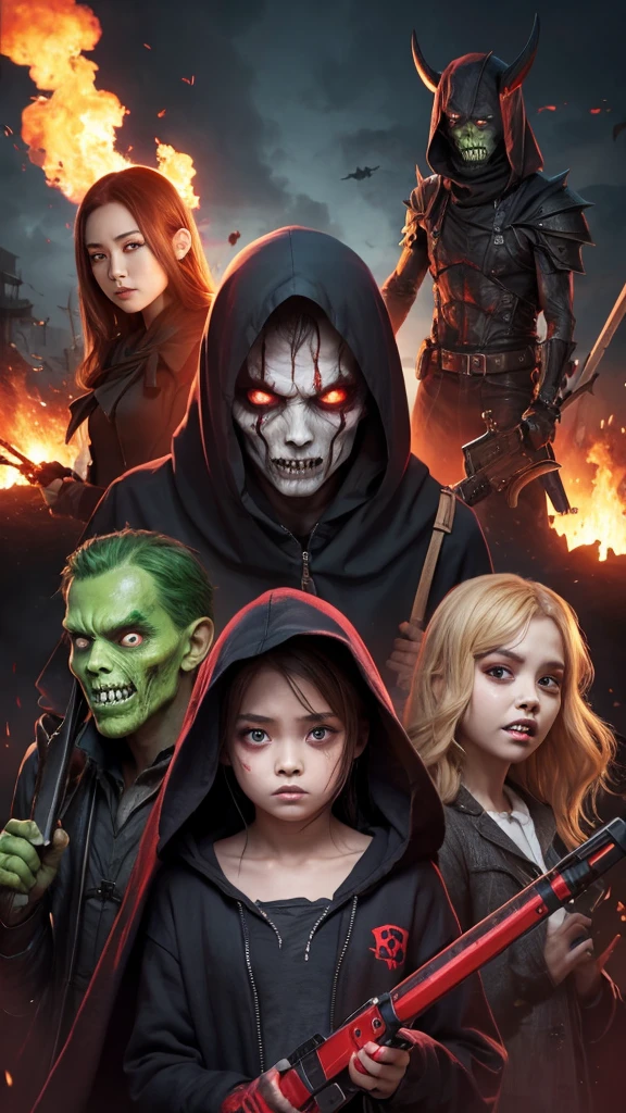 monster people inflammation girl cute zombie grim Reaper