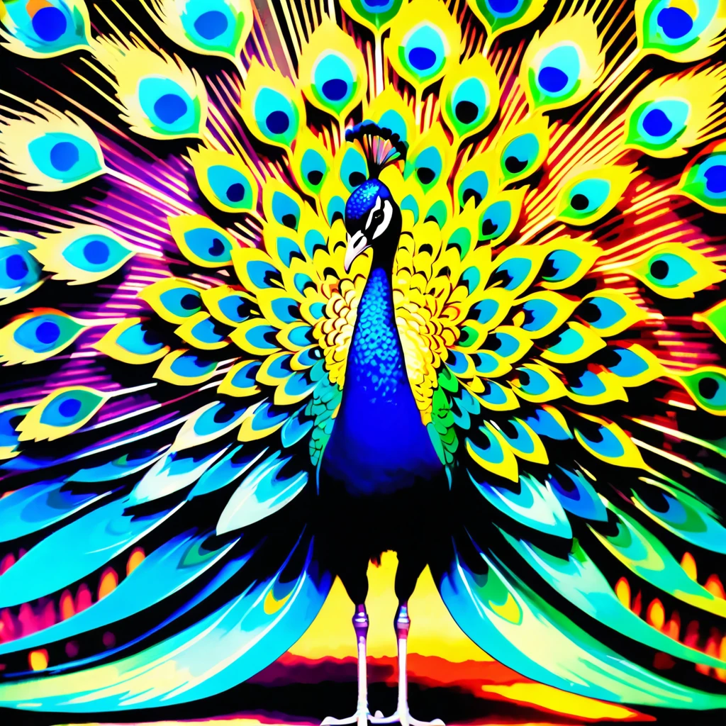 masterpiece,Peacock,Front upright:1.2,Watch the attention,Peacock开屏,fantasy,Colorful tones,Dramatic ethereal beauty