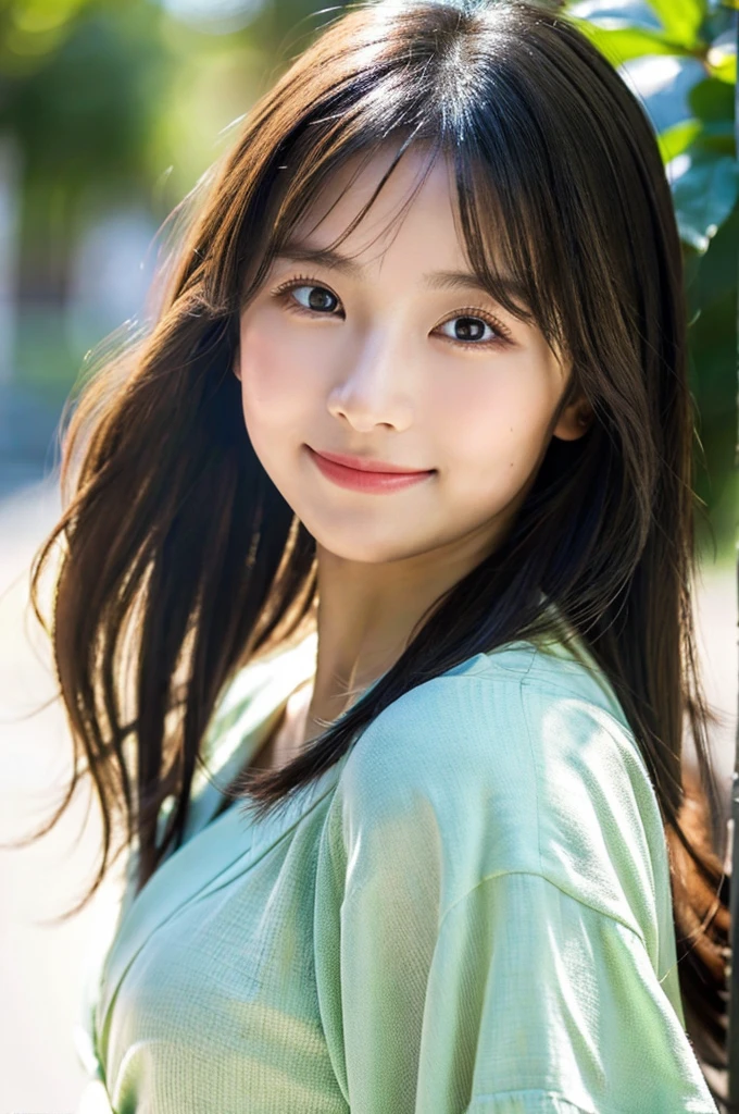 (RAW photo, highest quality)(8k, highest quality, masterpiece: 1.2), Super detailed, super resolution, (realistic, realistic photo: 1.37), portrait, High resolution RAW color photos, professional photos, Beautiful in high resolution, very delicate and beautiful, 8k image wallpaper, amazing details, huge file size, high detailed beautiful girl, Super detailed face, very fine eyes, Very fine skin, very small nose, highly detailed mouth, perfect anatomy, simple background, 1 girl, (20:1.2), 20 generations, pretty girl, bangs, smiling, fantastic, kimono, realistic body, glowing skin, wavy black hair, baby face, lively face, delicate eyes, source order, look at me, ((positive)), (Fair skin), waist shot, bangs, round face, smile, close up of face, very delicate and beautiful, finely, masterpiece,