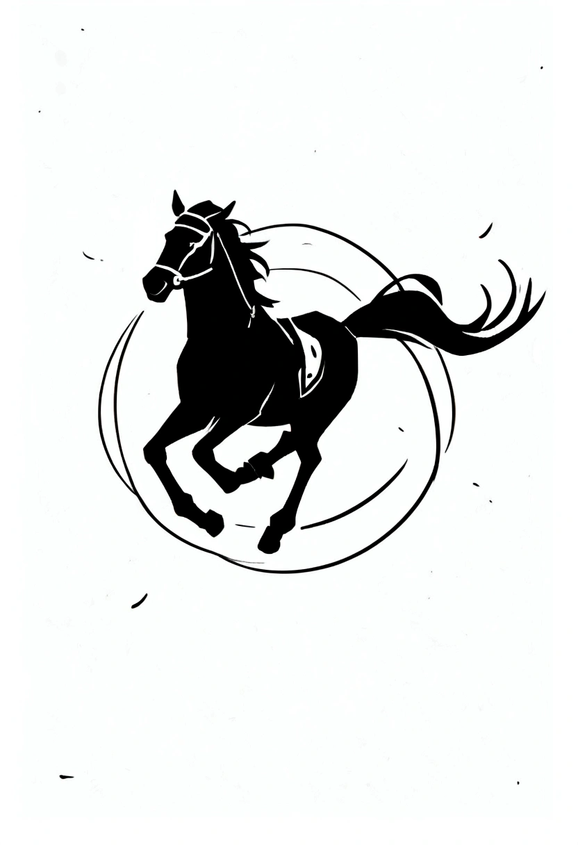 horse 2d logo, minimalis