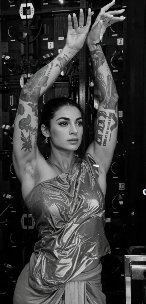 Make her flex her big biceps and broad armpits