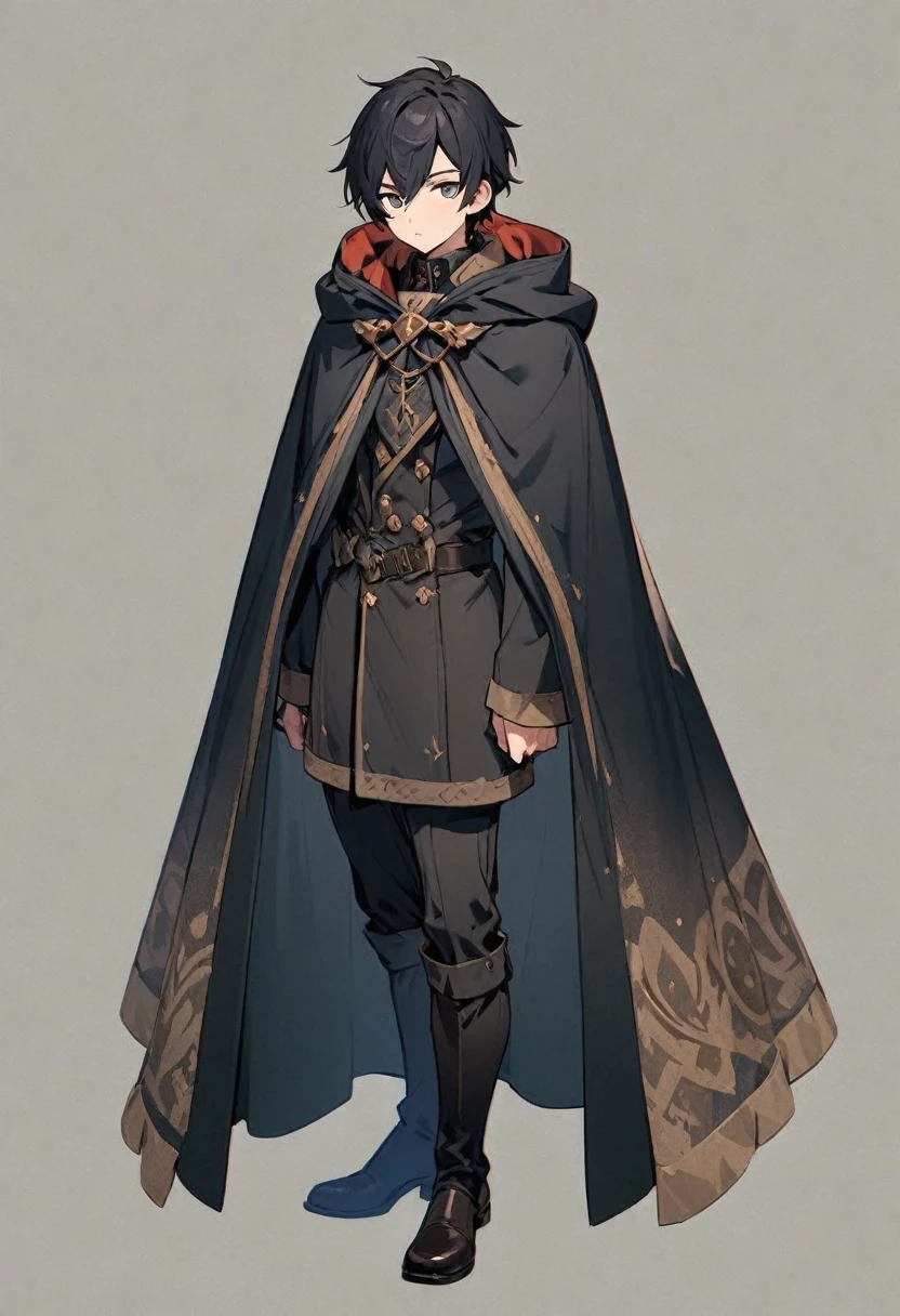 Handsome, cute man standing full body wearing a cloak