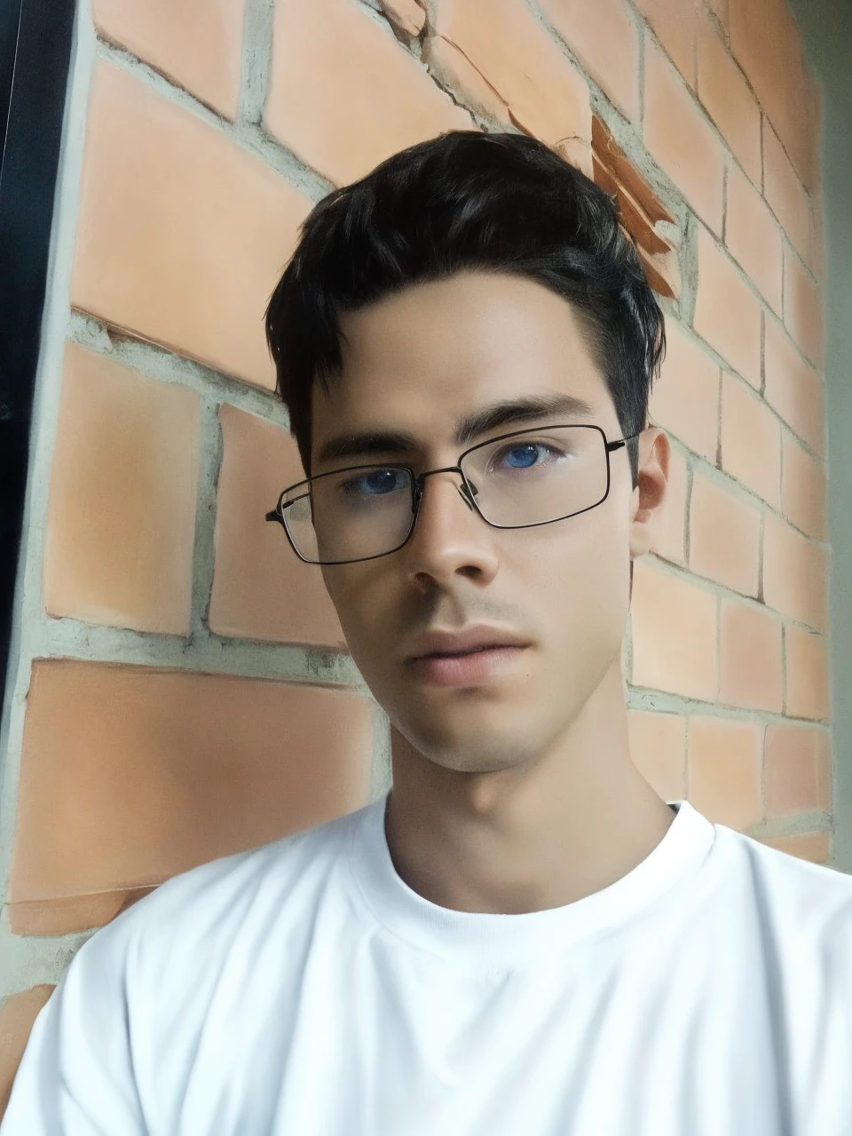 a young white man, black hair, thin glasses, highly detailed portrait, gorgeous lighting, cinematic shot, photorealistic, 8k, studio lighting, sharp focus, ultra-detailed, (realistic:1.4), (best quality:1.2), cinematic, dramatic lighting, chiaroscuro, moody atmosphere, strong contrast