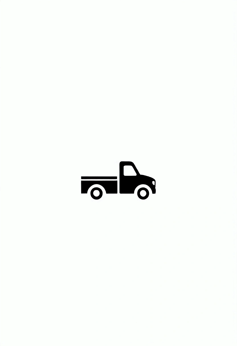 truck 2d logo, minimalis
