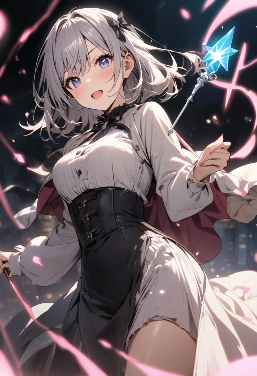 woman holding a magic wand
