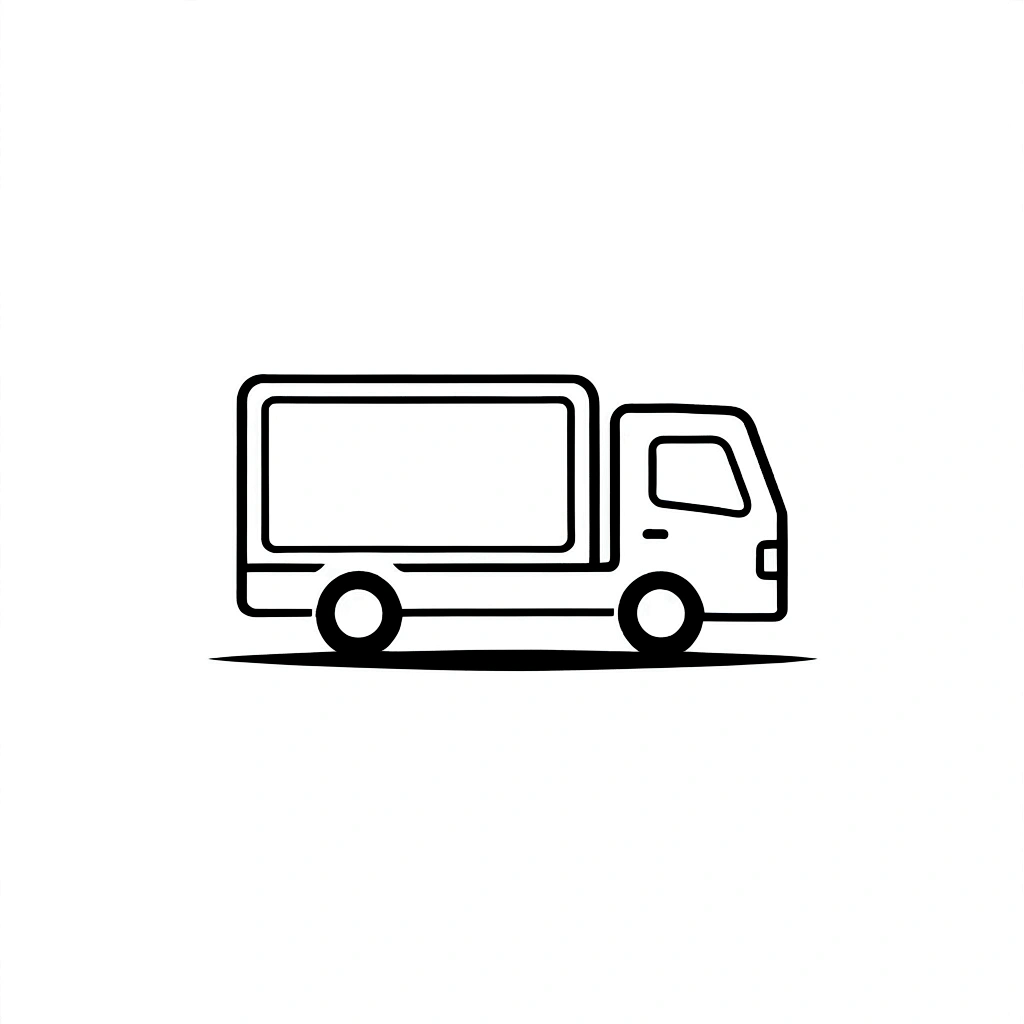 truck 2d logo, minimalis