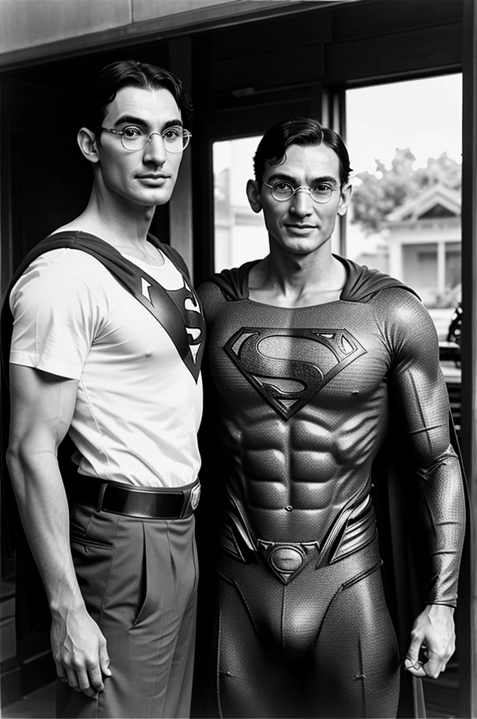Superman with Mahatma Gandhi 