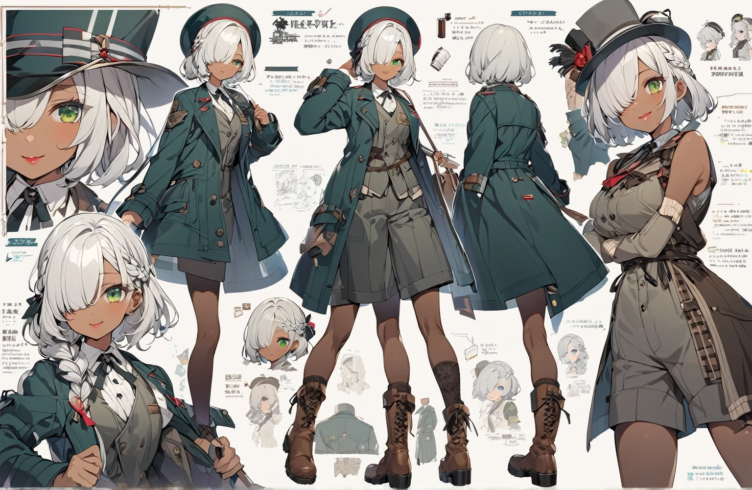 Female original character action reference sheet adoptable,