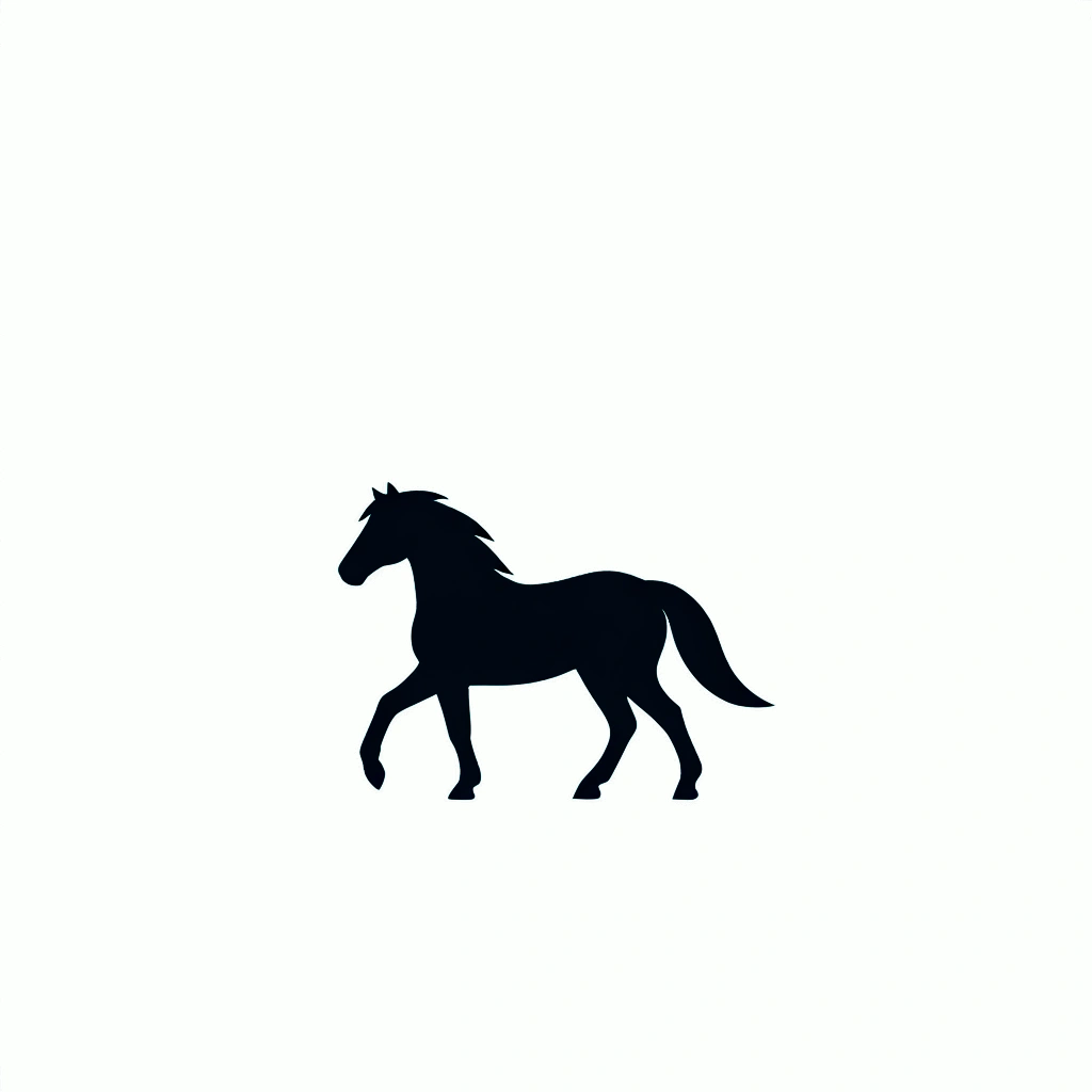 horse 2d logo, minimalis