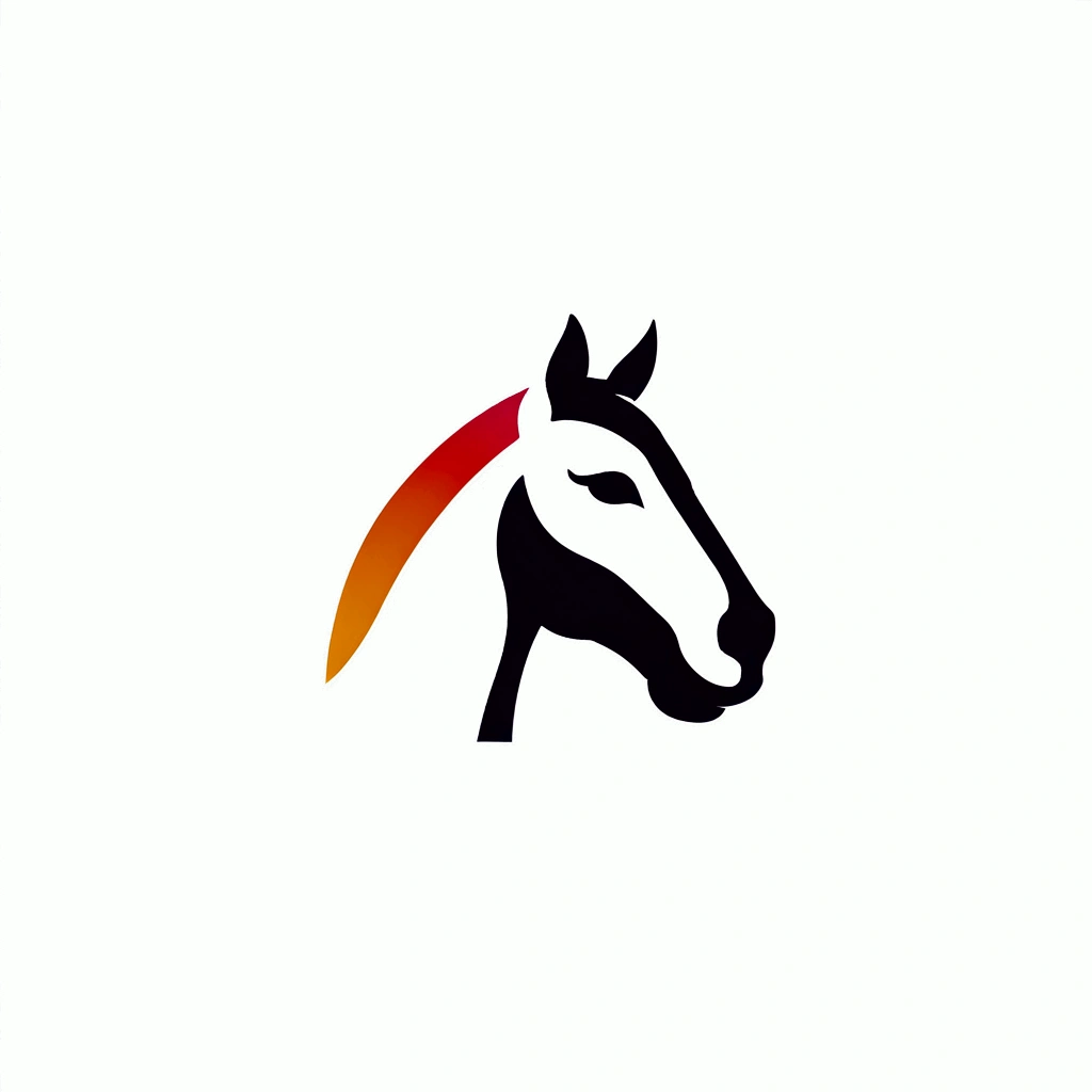 horse 2d logo, minimalis