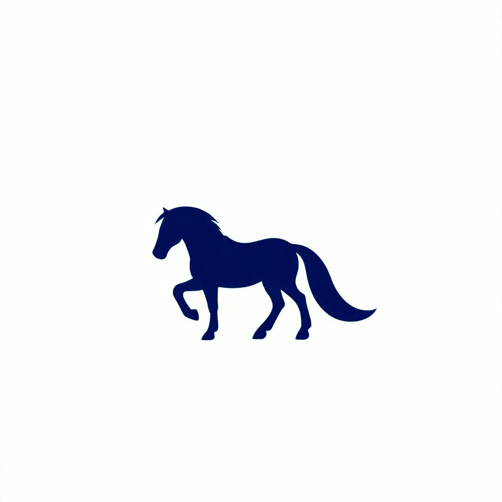 horse 2d logo, minimalis