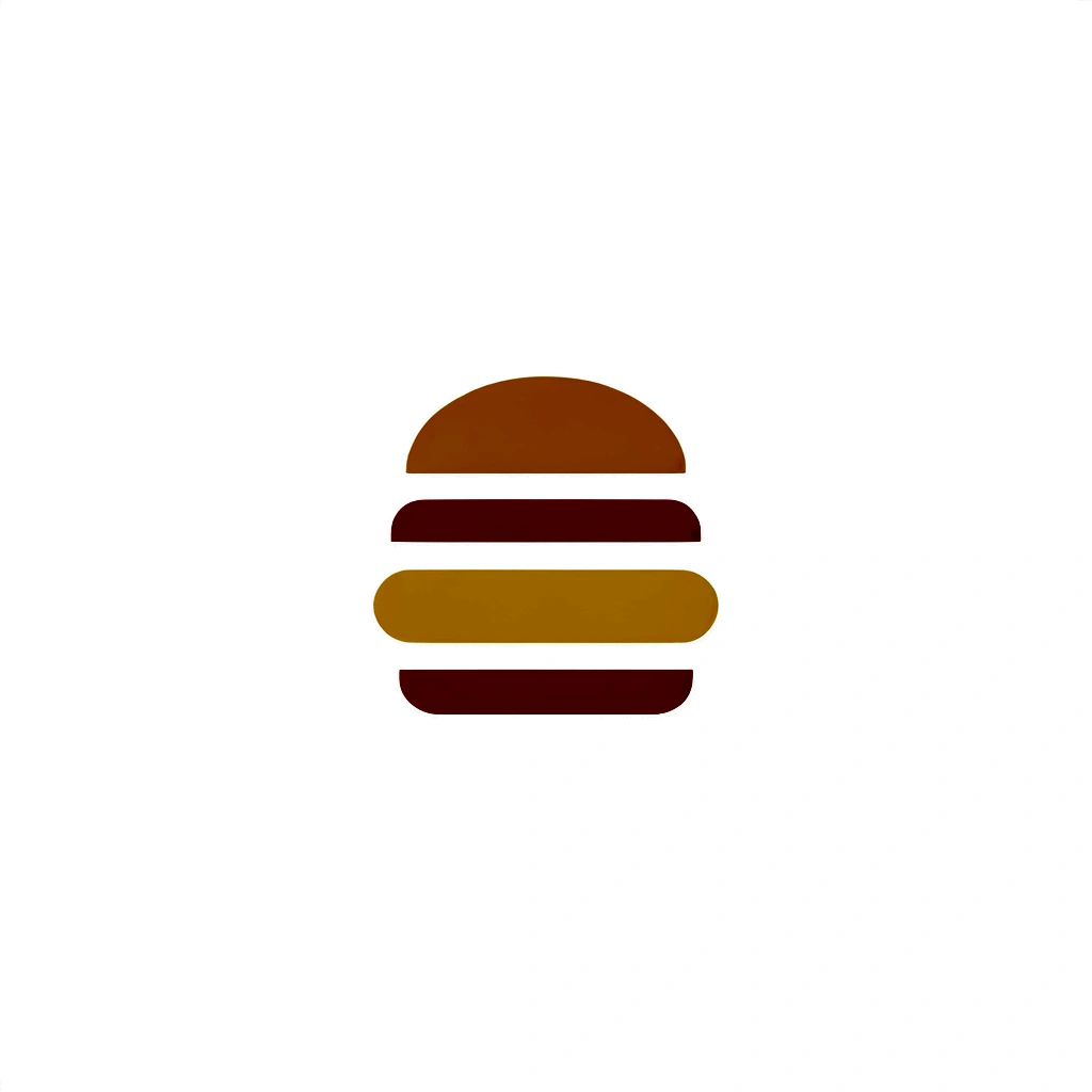 burger 2d logo, minimalis