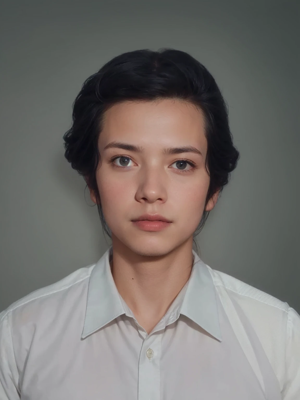 Make this photo look realistic and detailed, there is a man with a white shirt, potrait, digital art but photo, protrait, full protrait, 40 years old man, very detailed potrait, realistic portrait photo, close up potrait, profile portrait, very detailed face, very realistic face, very perfected face, very detailed clothes, very realistic clothes, very perfected clothes