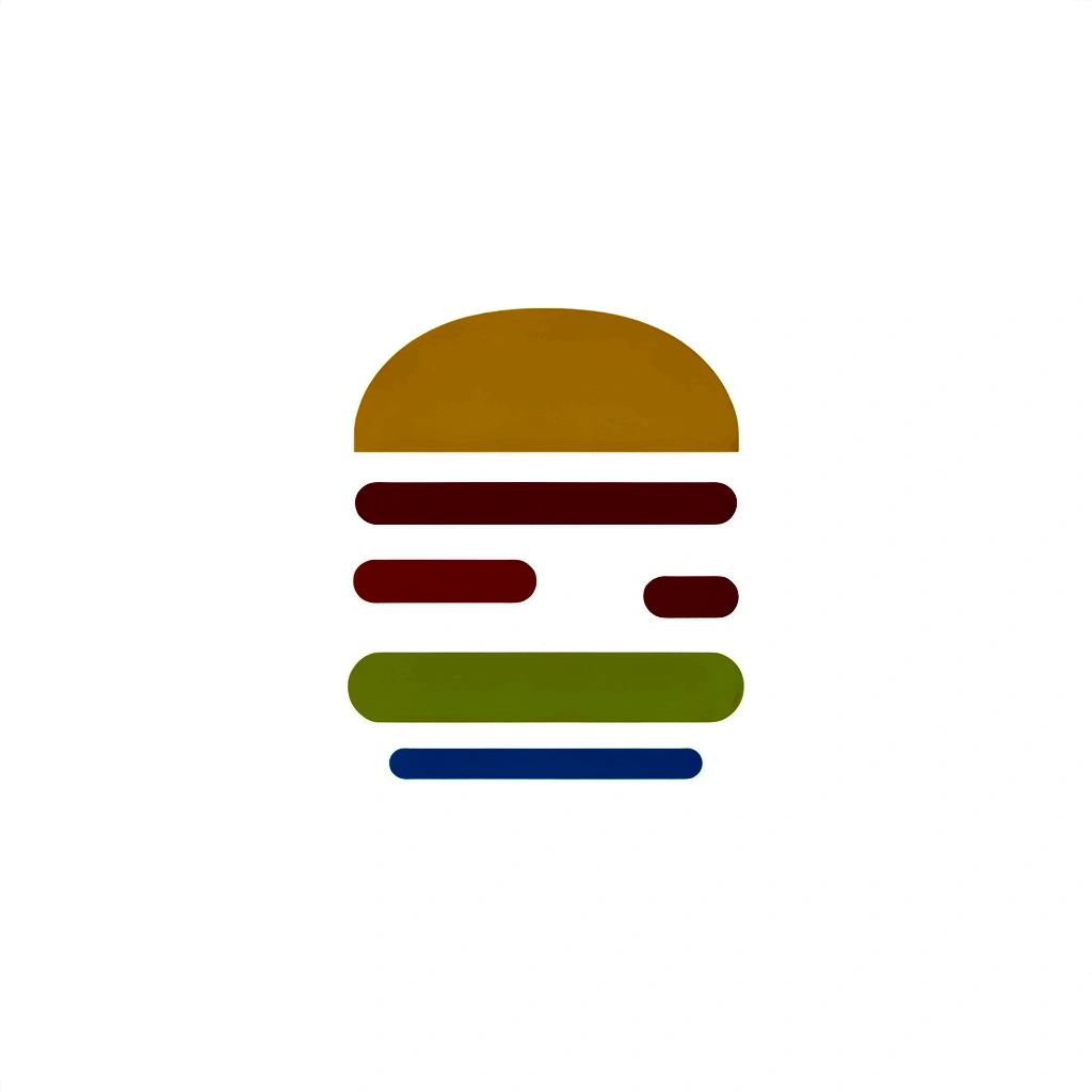 burger 2d logo, minimalis