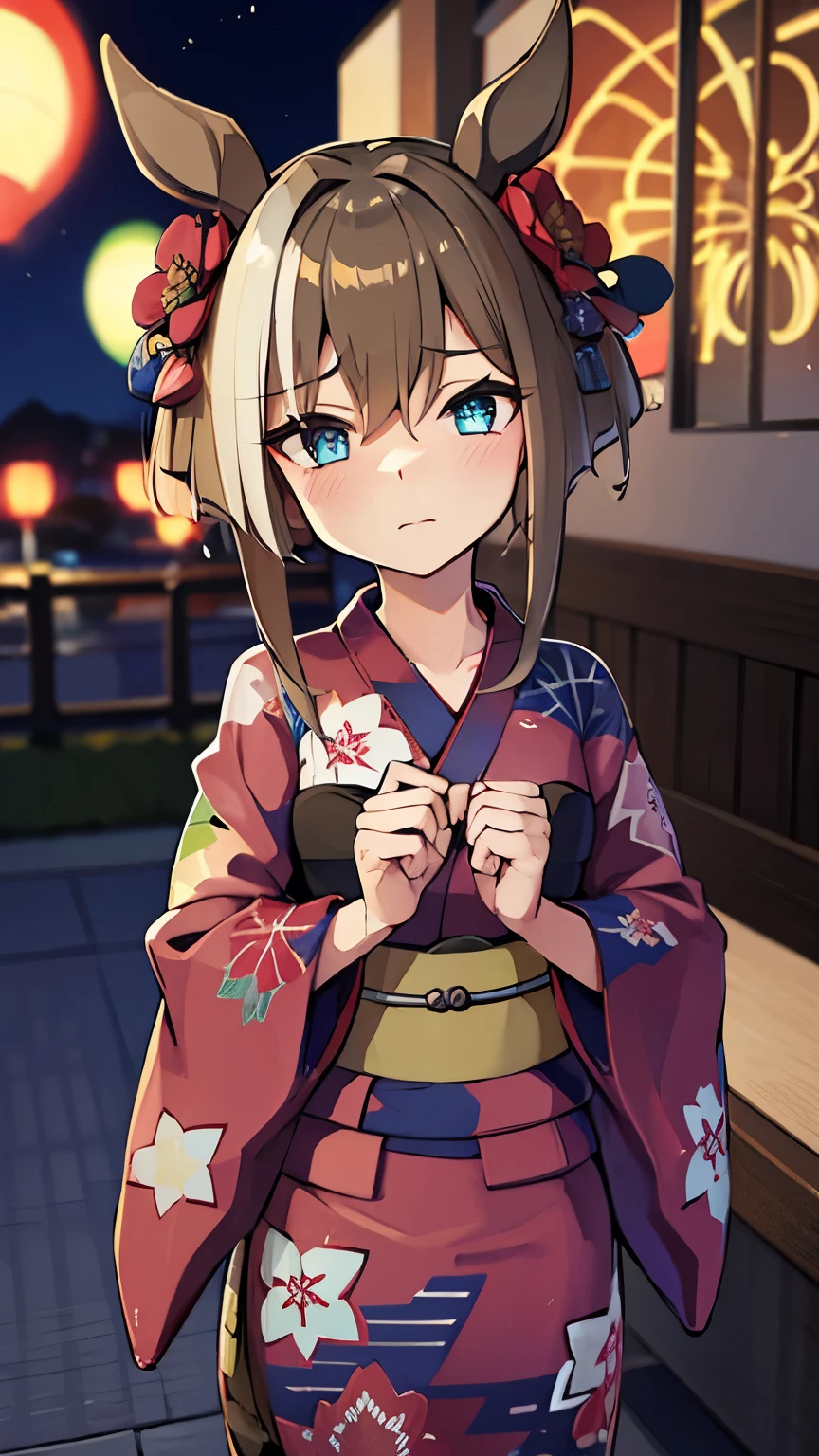 masterpiece, highest quality, High resolution, Very detailed,(((Schwarzgran))), (((yukata))), firework
