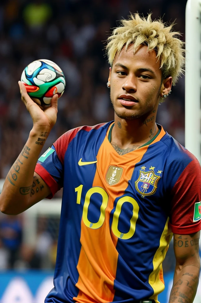 Neymar with worldcup in his hand