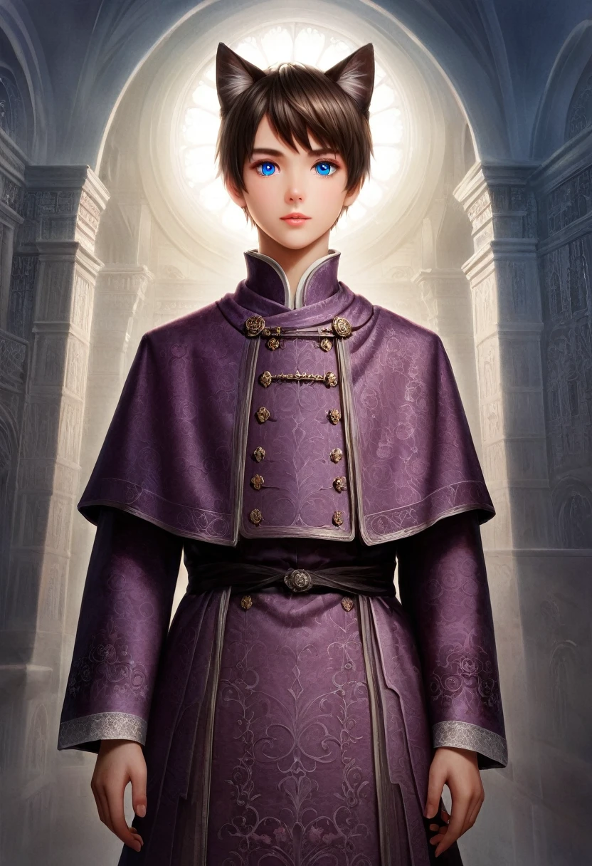 detailed illustration, dynamic angle, ultra-detailed, illustration, clean line art, shading, anime, detailed eyes, detailed face, beautiful face, dramatic lighting, detailed illustration, dynamic angle, ultra-detailed, illustration, masterpiece, masterwork, beautiful, blue eyes, whole body shot
Neko, cat boy, dressed in purple silk robes,