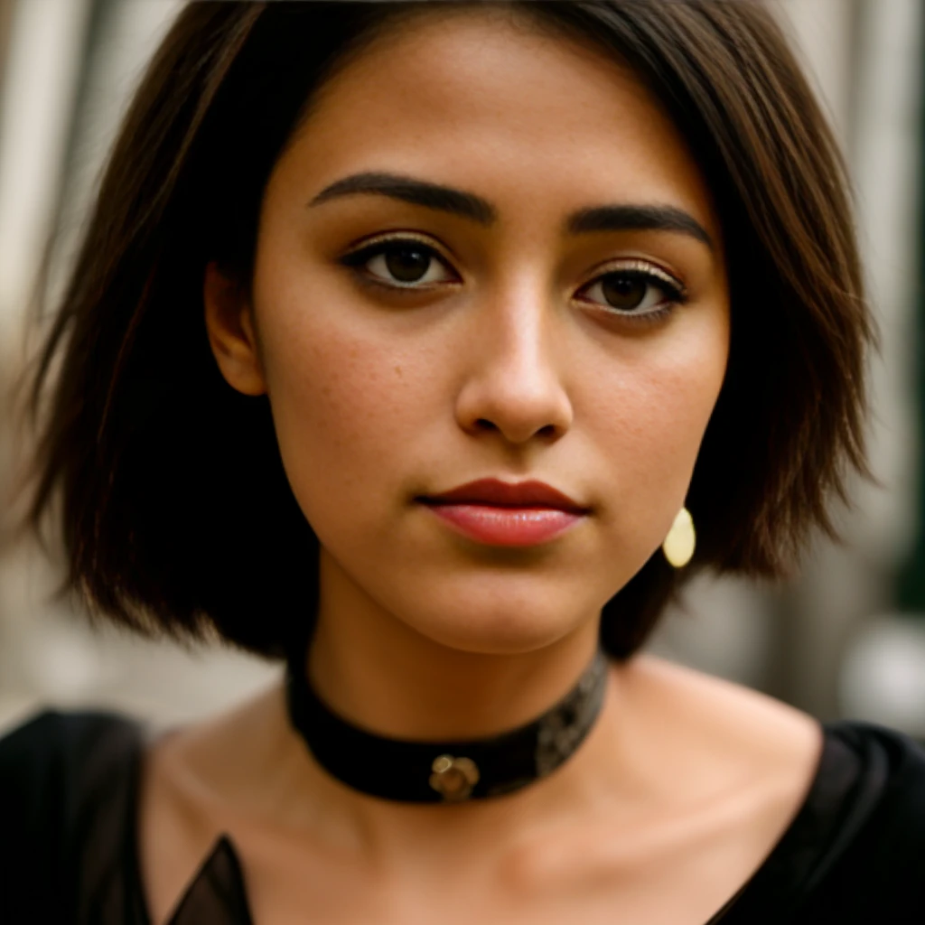 (8k, RAW photos, best image quality, masterpieces, : 1.2), (realistic, photorealistic: 1.37), film grain, photo, rule of thirds, dramatic lighting, medium hair, detailed face, detailed nose, woman wearing saree, freckles, collar or choker, smirk, Kolkata street, Howrah, Latinas, realism, realistic, raw, analog, woman, photorealistic, analog, realism, full body