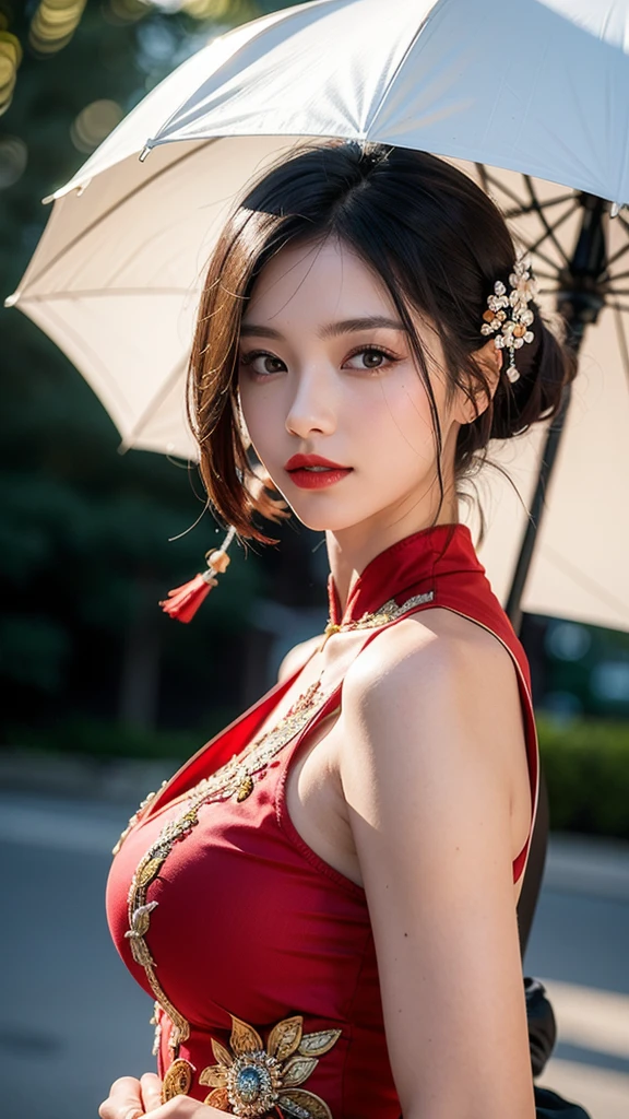 Warm Snow,One girl,alone,umbrella,oil-paper umbrella,Blurred,View your viewers,hair ornaments,red lips,Upper Body,Black Hair,Chinese clothing,Depth of written boundary,lips,Blurred background,Realistic,Bokeh,compensate,lipstick,
Highest quality,masterpiece,figure,Very delicate and beautiful,CG,Unity,8k wallpaper,wonderful,In detail,masterpiece,Official Art,Very detailed CG Unity 8k wallpaper,Incredibly absurd,Huge file sizes,Super detailed,High resolution,Very detailed,Beautiful detailed girl,Realistic,