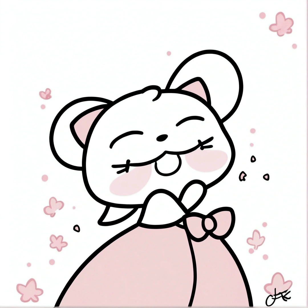 A cute girl,Double tail,Wear pink