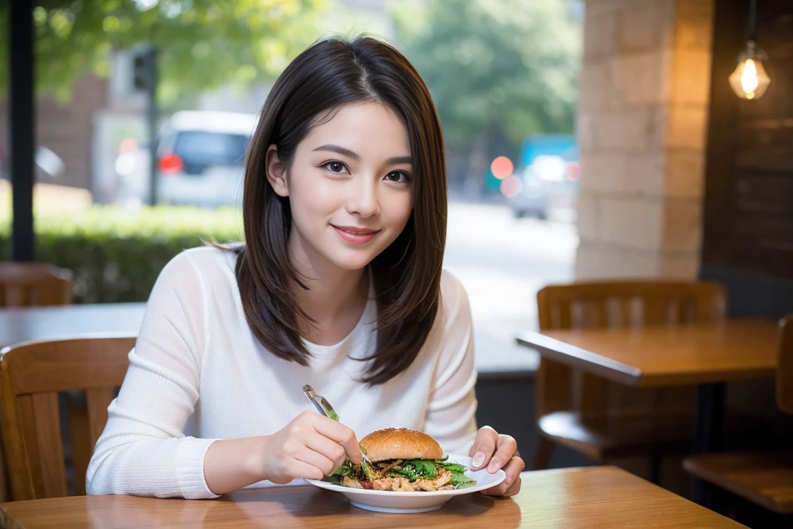 ((Highest quality、8K、masterpiece:1.3))、beauty、1 male、1 female、Couple、spouse、half、The body is slim、((Bob Hale、Straight hair:1.2)), (Realistic, Intricate details:1.2), lunch time,Pasta on the table、Put the light on your face、Amazing view of sky and clouds at daytime、A bright smile、The wonderfulness of smile、Bright image、The beauty of wine, Beautiful Face, blue eyes, The light shines on your face, Blushing, short hair,Bright Face、 (Age 25), Age 25, coffee 、Appetizers、Italian food、Brown Hair、Shortcuts、Long sleeve shirt、dress、Beautiful woman 1, (slimな顔), (The body is slim), (Brown Hair), (Shortcuts), cheeks turn a little red,Attractive beauty、Cafe, In a prominent place (From the waist up) Nova Frog Style, actress, model, Upper Body, Lunch Menu, slim, coffee placed in the center, smile, (smile: 1.15), Beautiful fine grain, Depth f/2,saturation, High Contrast, Strong light and shadow,Moist Body:1.5、3D texture、Delicate eyes、Brown Hair、The hair is very shiny、