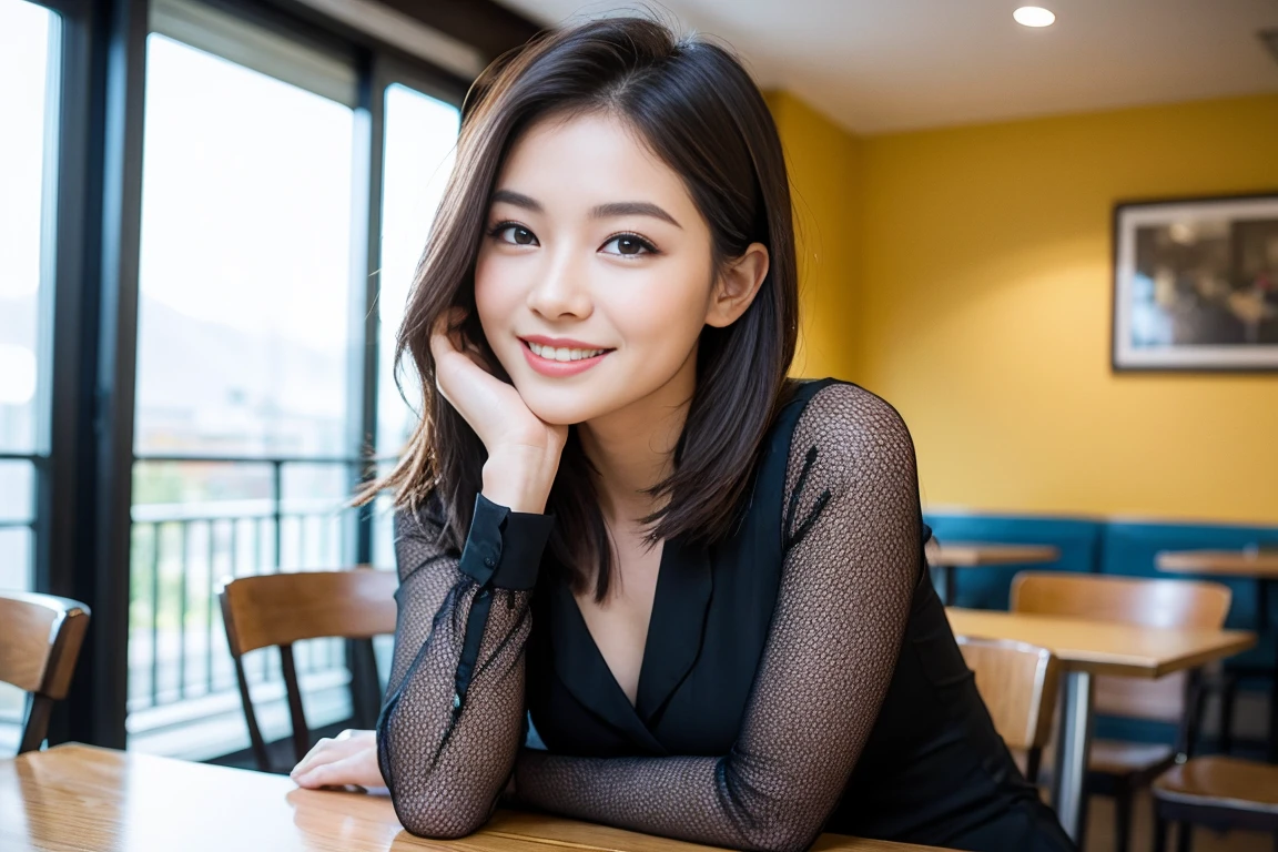 ((Highest quality、8K、masterpiece:1.3))、beauty、1 male、1 female、Couple、spouse、half、The body is slim、((Bob Hale、Straight hair:1.2)), (Realistic, Intricate details:1.2), lunch time,Pasta on the table、Put the light on your face、Amazing view of sky and clouds at daytime、A bright smile、The wonderfulness of smile、Bright image、The beauty of wine, Beautiful Face, blue eyes, The light shines on your face, Blushing, short hair,Bright Face、 (Age 25), Age 25, coffee 、Appetizers、Italian food、Brown Hair、Shortcuts、Long sleeve shirt、dress、Beautiful woman 1, (slimな顔), (The body is slim), (Brown Hair), (Shortcuts), cheeks turn a little red,Attractive beauty、Cafe, In a prominent place (From the waist up) Nova Frog Style, actress, model, Upper Body, Lunch Menu, slim, coffee placed in the center, smile, (smile: 1.15), Beautiful fine grain, Depth f/2,saturation, High Contrast, Strong light and shadow,Moist Body:1.5、3D texture、Delicate eyes、Brown Hair、The hair is very shiny、